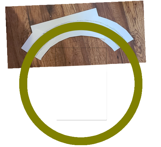 The overhead photo with two concentric circles fitted over it in Inkscape