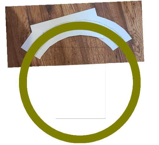 The overhead photo with two concentric circles fitted over it in Inkscape The overhead photo with two concentric circles fitted over it in Inkscape