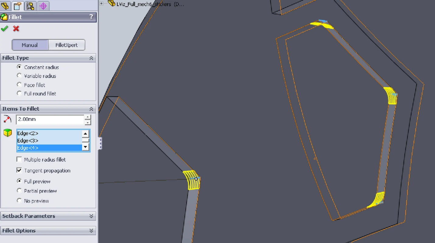 Solidworks - Fillet Solidworks - Fillet